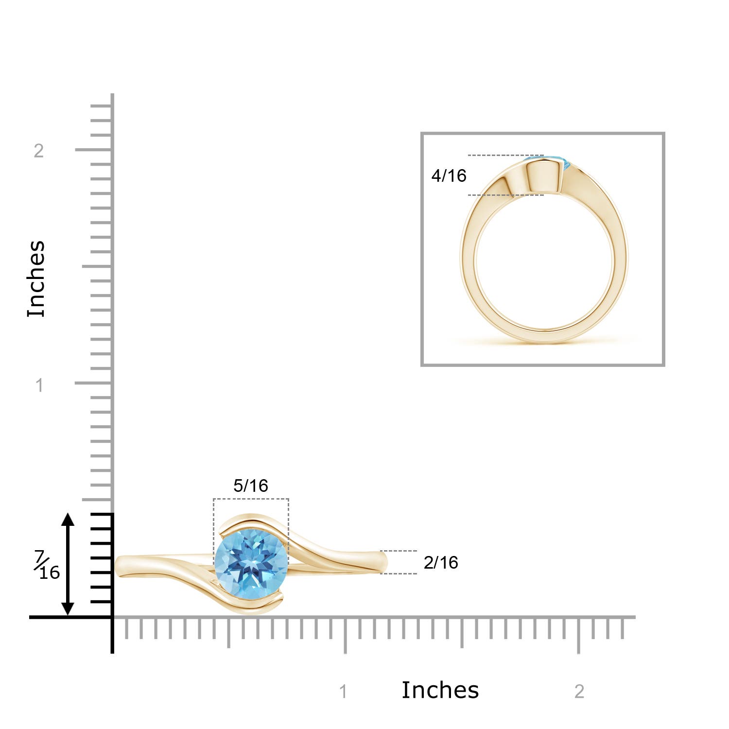 A - Swiss Blue Topaz / 2.35 CT / 14 KT Yellow Gold