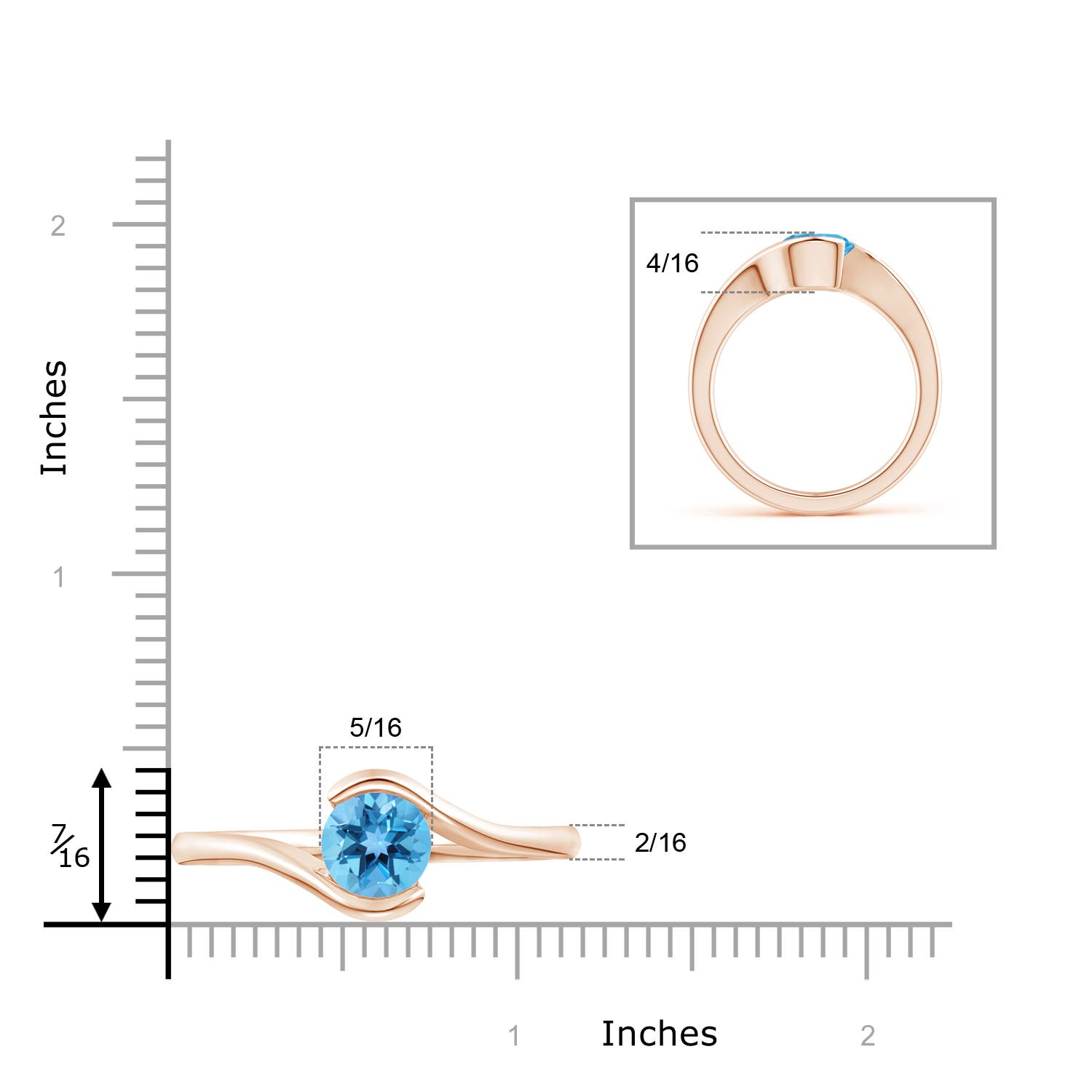 AA - Swiss Blue Topaz / 2.35 CT / 14 KT Rose Gold