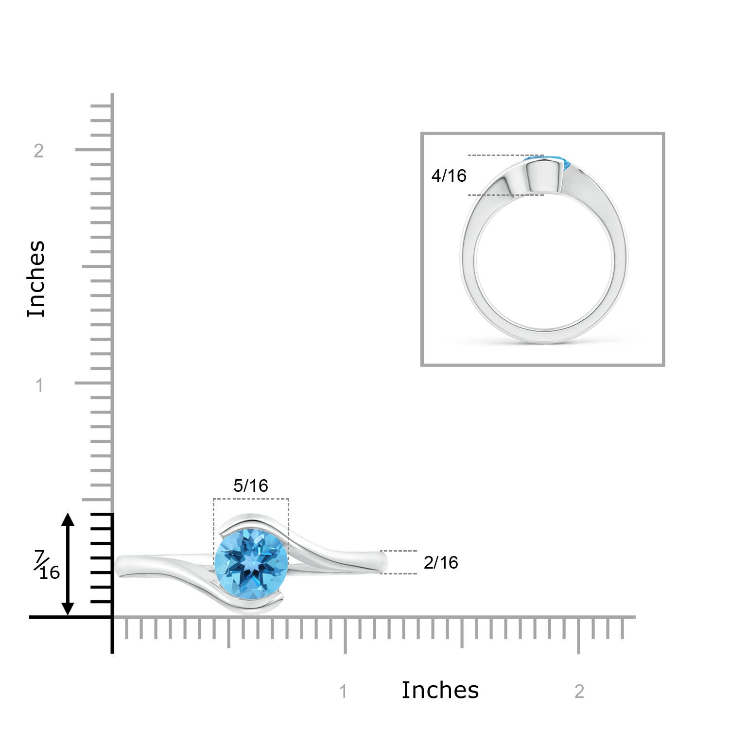 AA - Swiss Blue Topaz / 2.35 CT / 14 KT White Gold