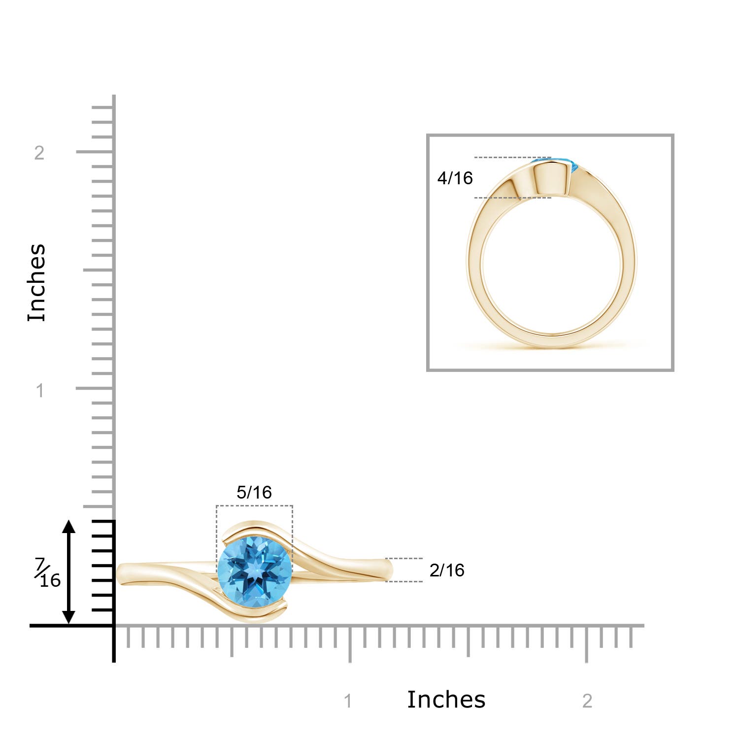 AA - Swiss Blue Topaz / 2.35 CT / 14 KT Yellow Gold