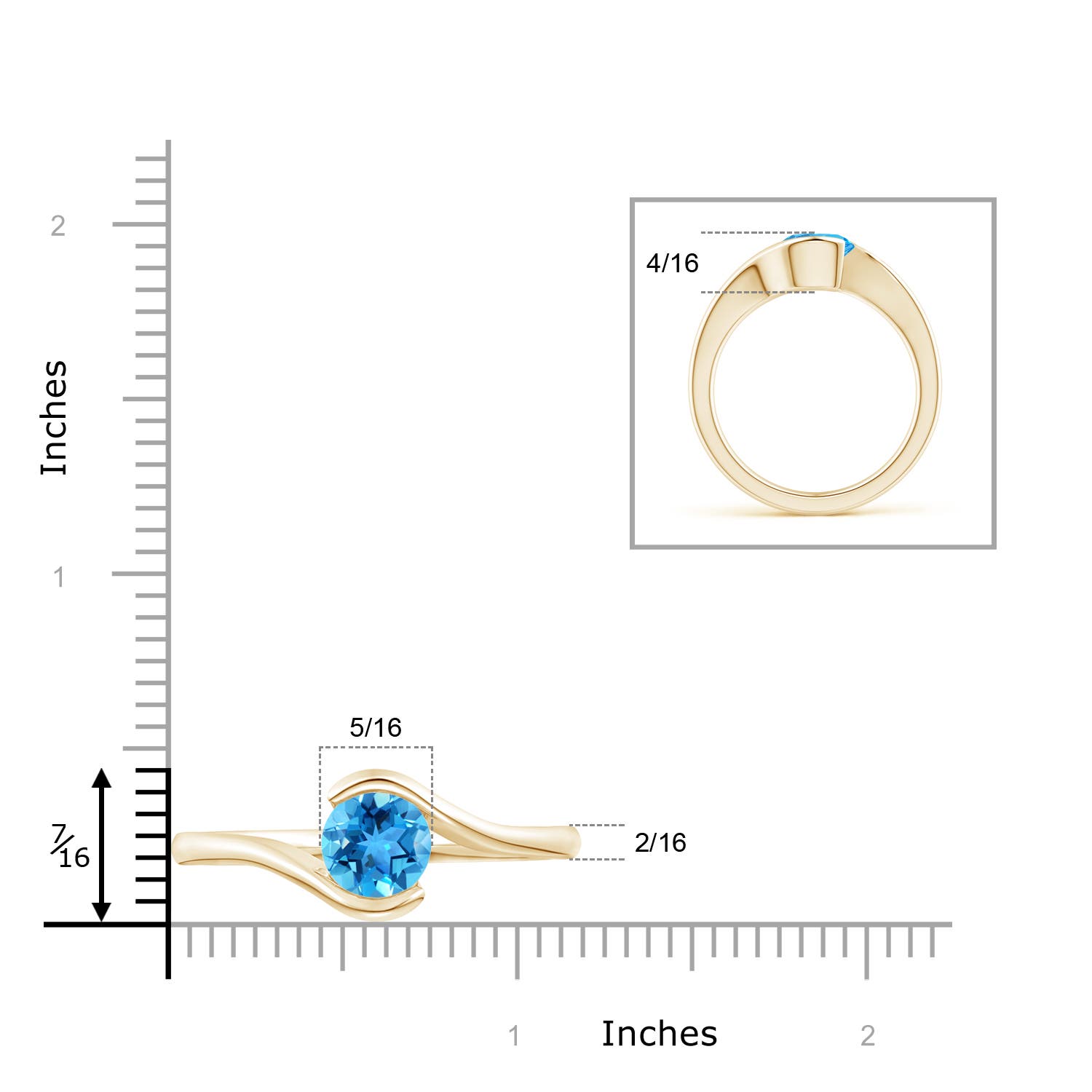 AAA - Swiss Blue Topaz / 2.35 CT / 14 KT Yellow Gold