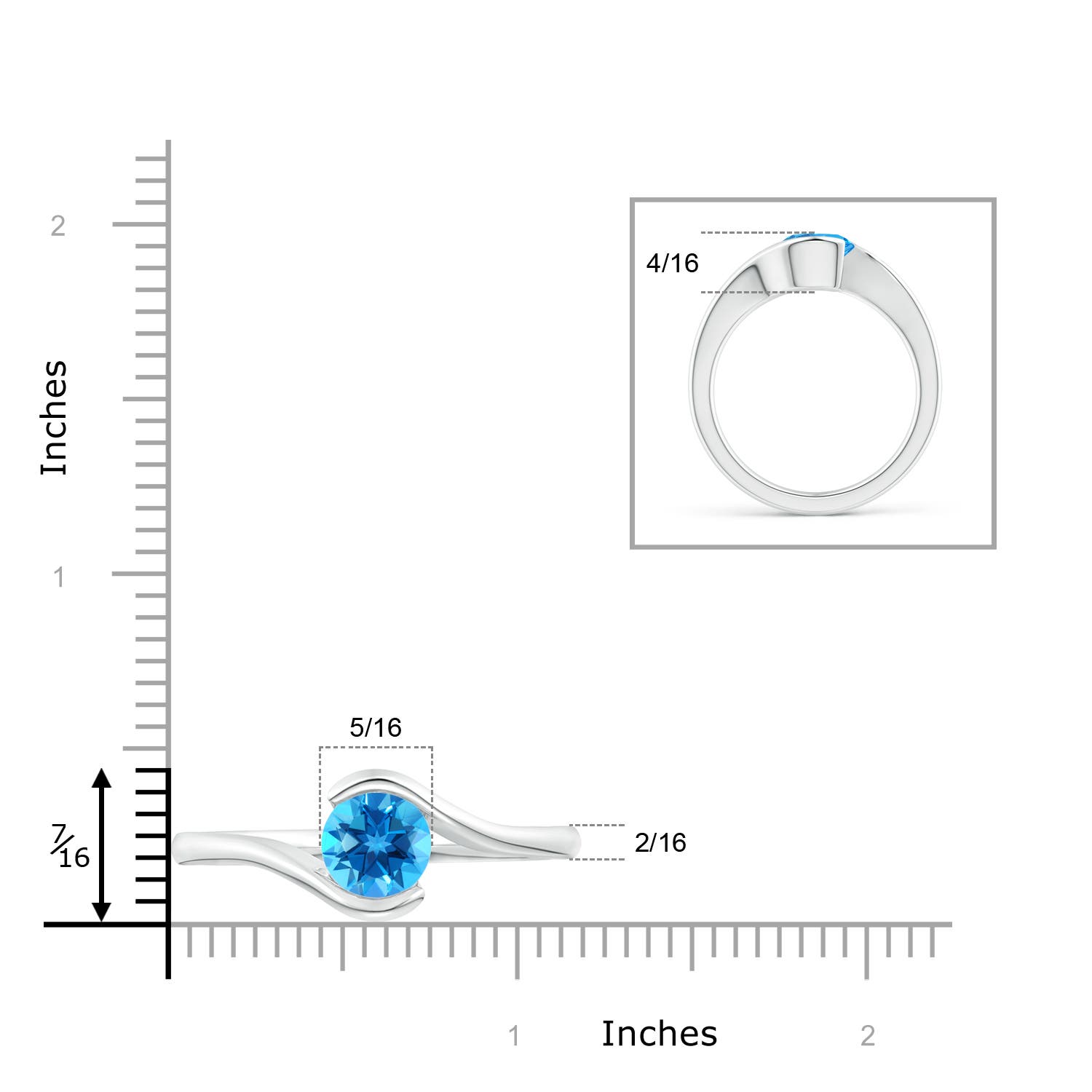 AAAA - Swiss Blue Topaz / 2.35 CT / 14 KT White Gold