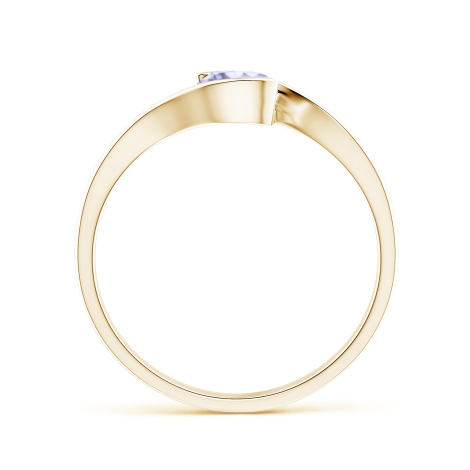 5mm A Semi Bezel-Set Solitaire Round Tanzanite Bypass Ring in Yellow Gold side 199