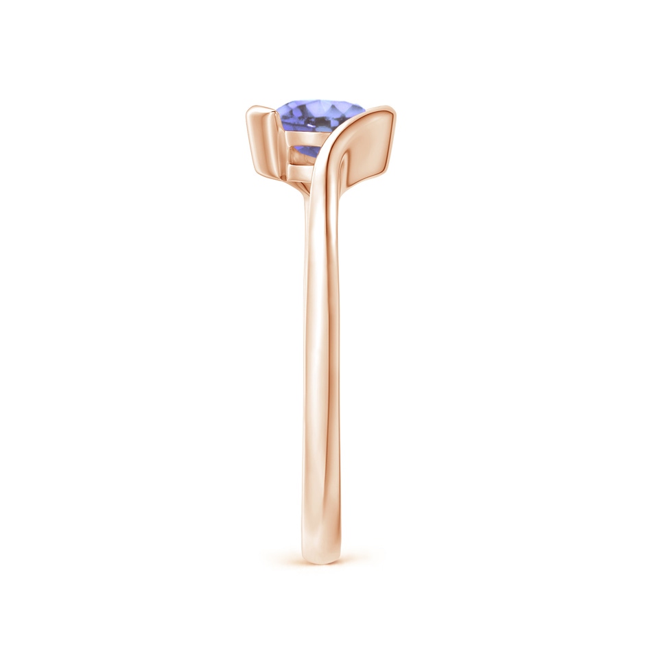 5mm AA Semi Bezel-Set Solitaire Round Tanzanite Bypass Ring in Rose Gold side 299