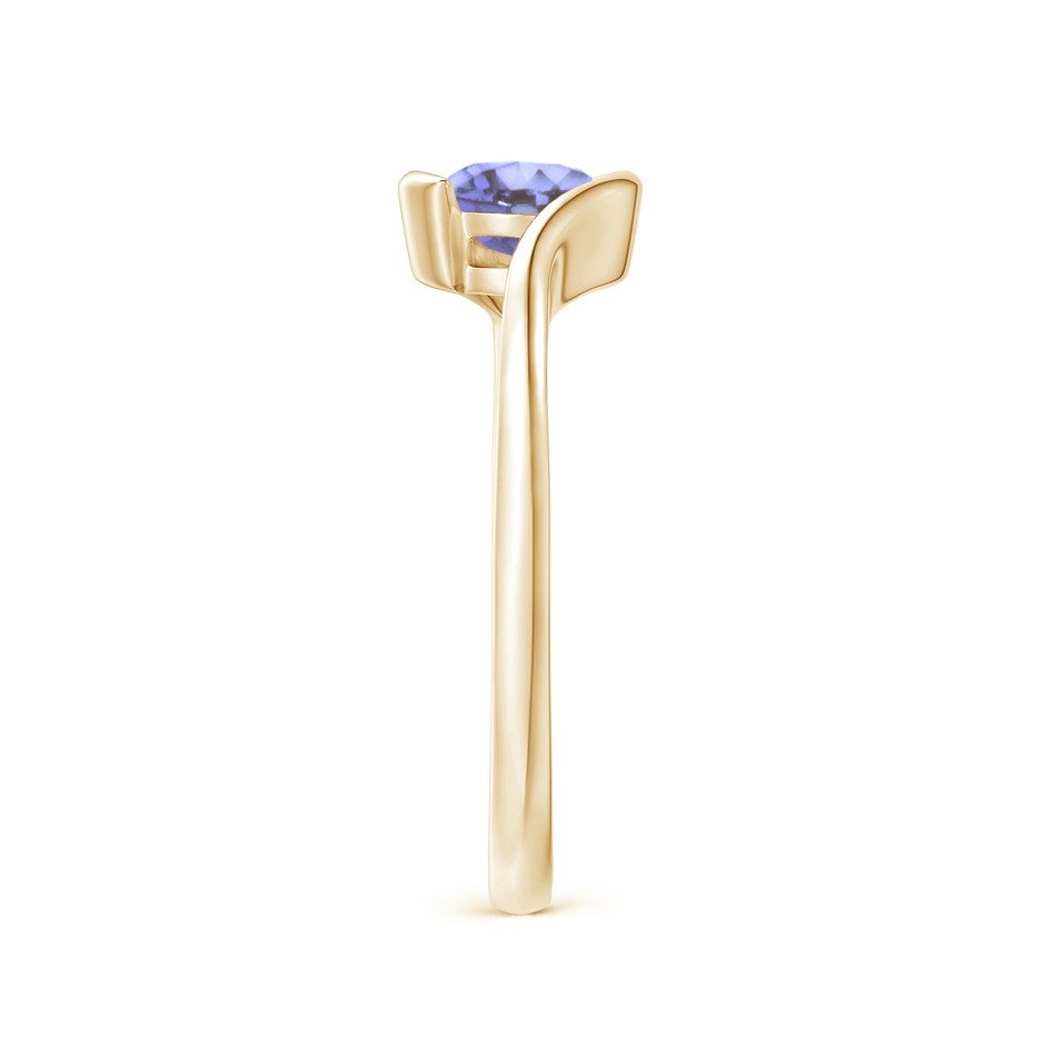 5mm AA Semi Bezel-Set Solitaire Round Tanzanite Bypass Ring in Yellow Gold side 299