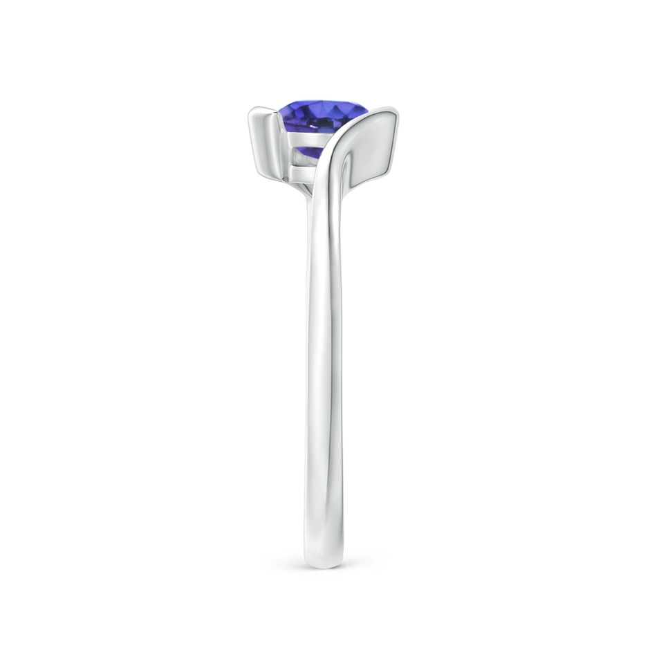 5mm AAA Semi Bezel-Set Solitaire Round Tanzanite Bypass Ring in White Gold side 299