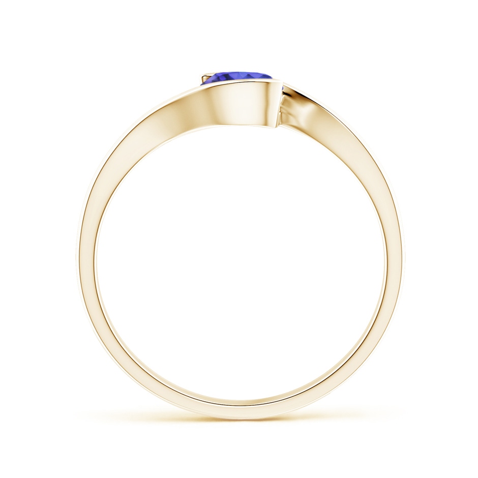 5mm AAA Semi Bezel-Set Solitaire Round Tanzanite Bypass Ring in Yellow Gold side 199