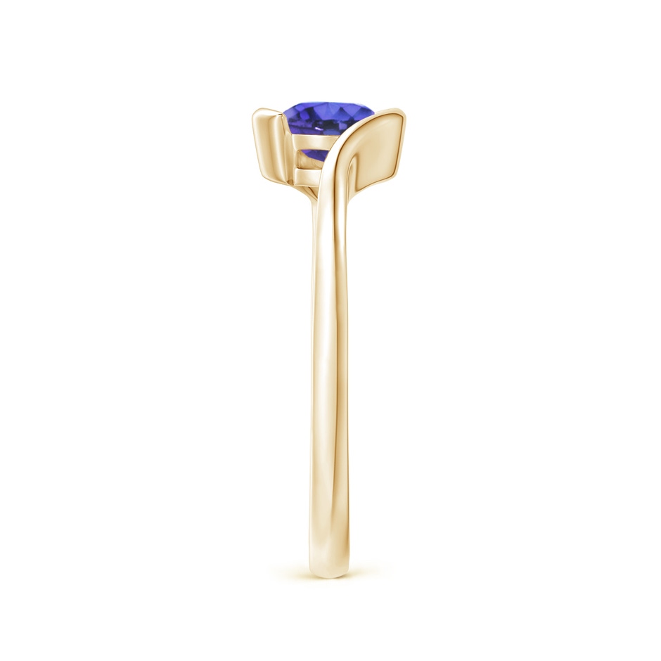 5mm AAA Semi Bezel-Set Solitaire Round Tanzanite Bypass Ring in Yellow Gold side 299