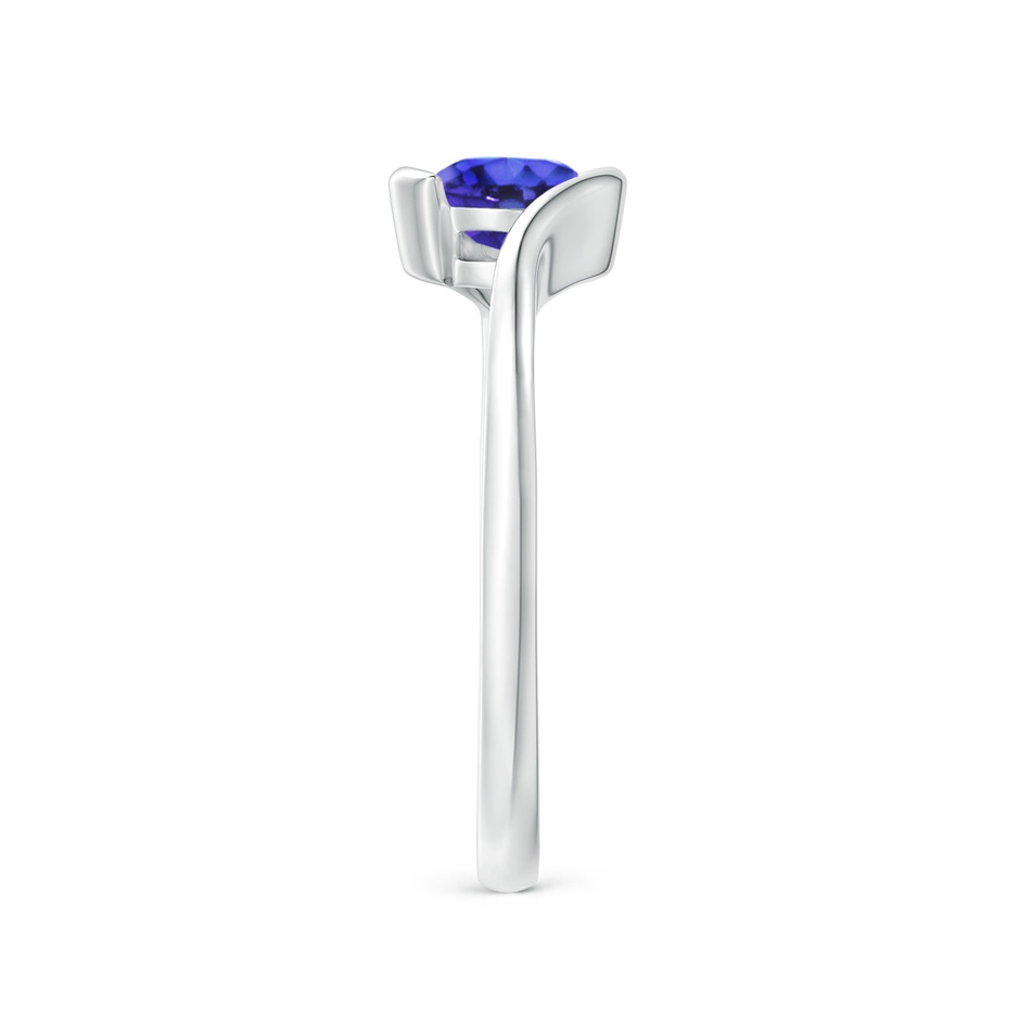 5mm AAAA Semi Bezel-Set Solitaire Round Tanzanite Bypass Ring in P950 Platinum side 299