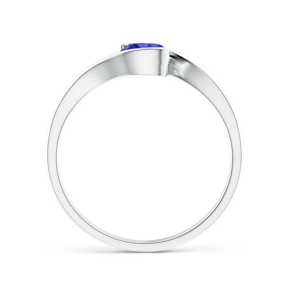 5mm AAAA Semi Bezel-Set Solitaire Round Tanzanite Bypass Ring in White Gold side 199
