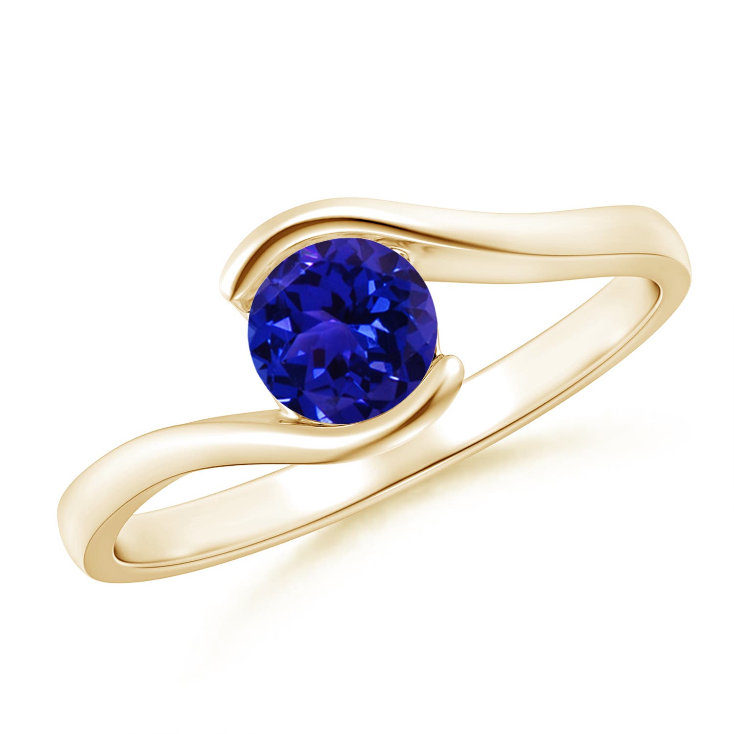 AAAA - Tanzanite / 0.5 CT / 14 KT Yellow Gold