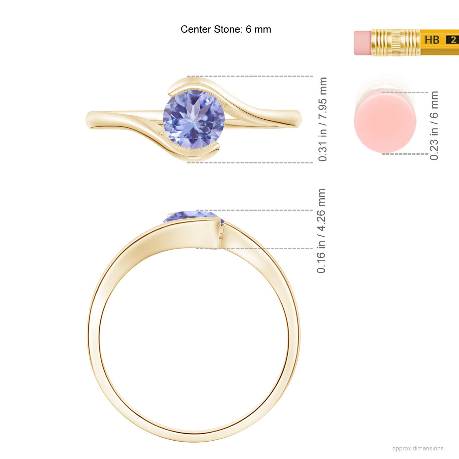 A - Tanzanite / 0.9 CT / 14 KT Yellow Gold