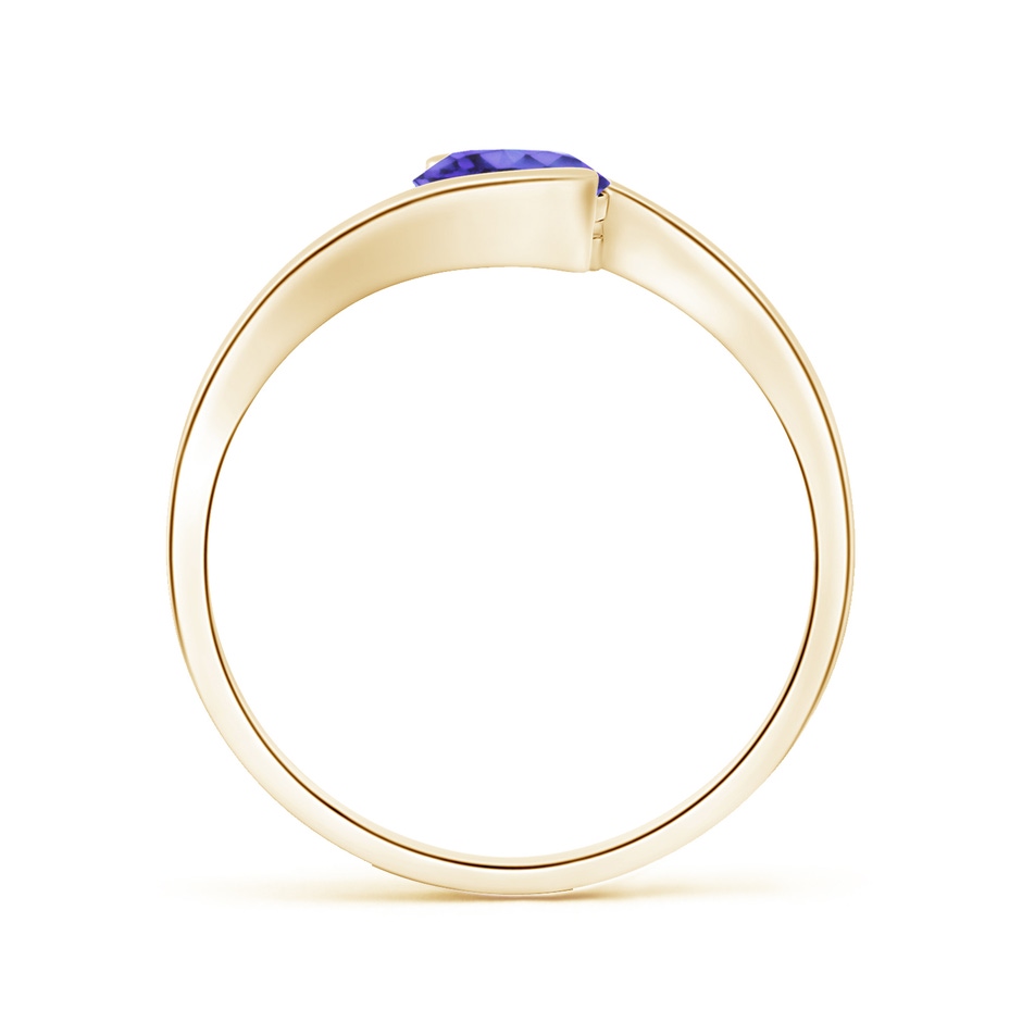 6mm AA Semi Bezel-Set Solitaire Round Tanzanite Bypass Ring in Yellow Gold side 199