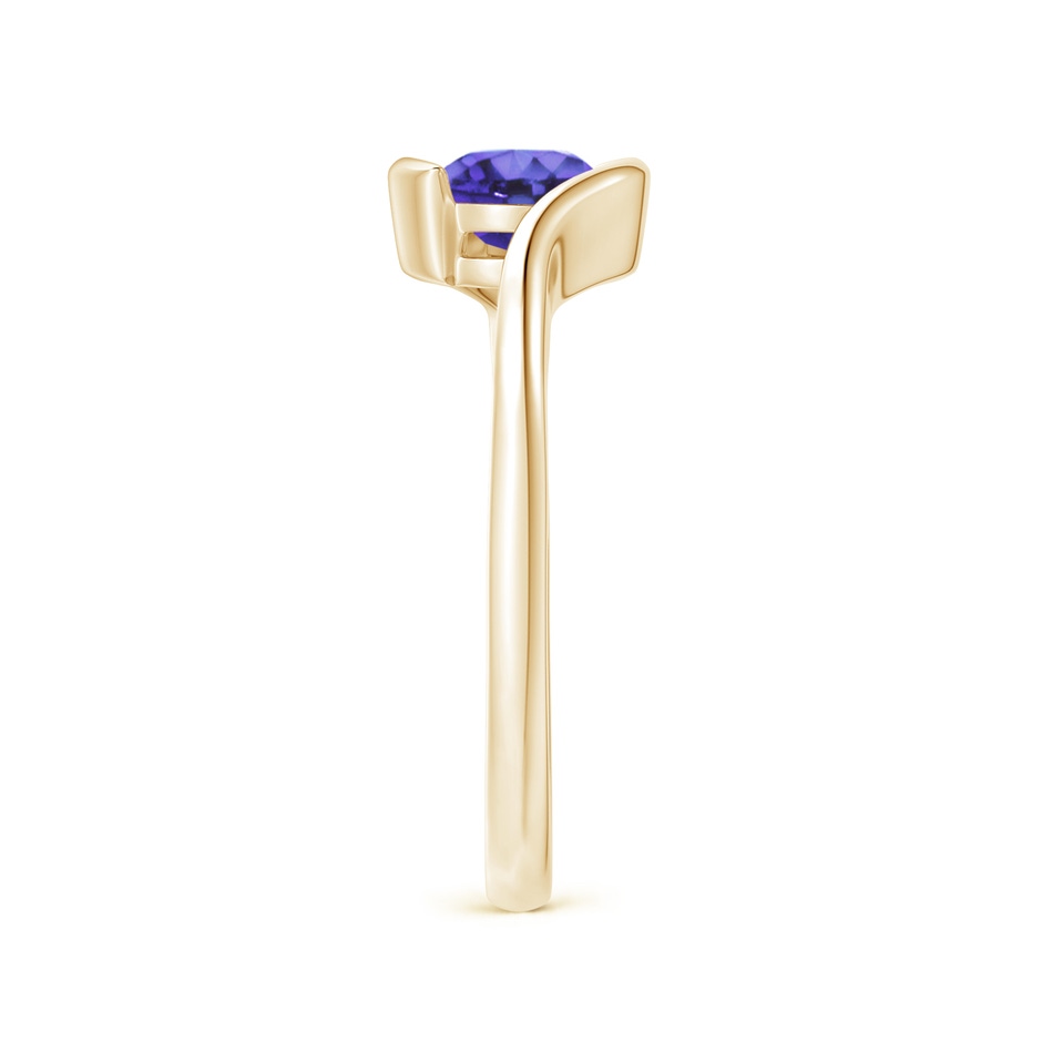 6mm AA Semi Bezel-Set Solitaire Round Tanzanite Bypass Ring in Yellow Gold side 299