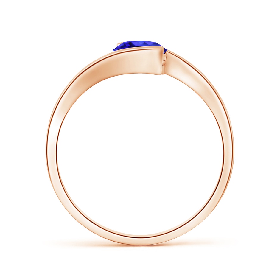 6mm AAA Semi Bezel-Set Solitaire Round Tanzanite Bypass Ring in Rose Gold side 199