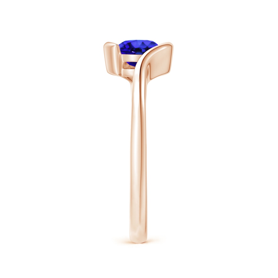 6mm AAA Semi Bezel-Set Solitaire Round Tanzanite Bypass Ring in Rose Gold side 299