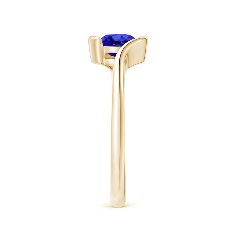 6mm AAA Semi Bezel-Set Solitaire Round Tanzanite Bypass Ring in Yellow Gold side 299