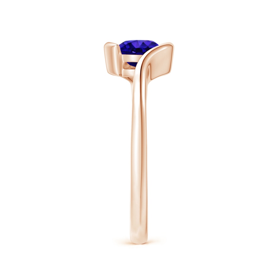 6mm AAAA Semi Bezel-Set Solitaire Round Tanzanite Bypass Ring in Rose Gold side 299