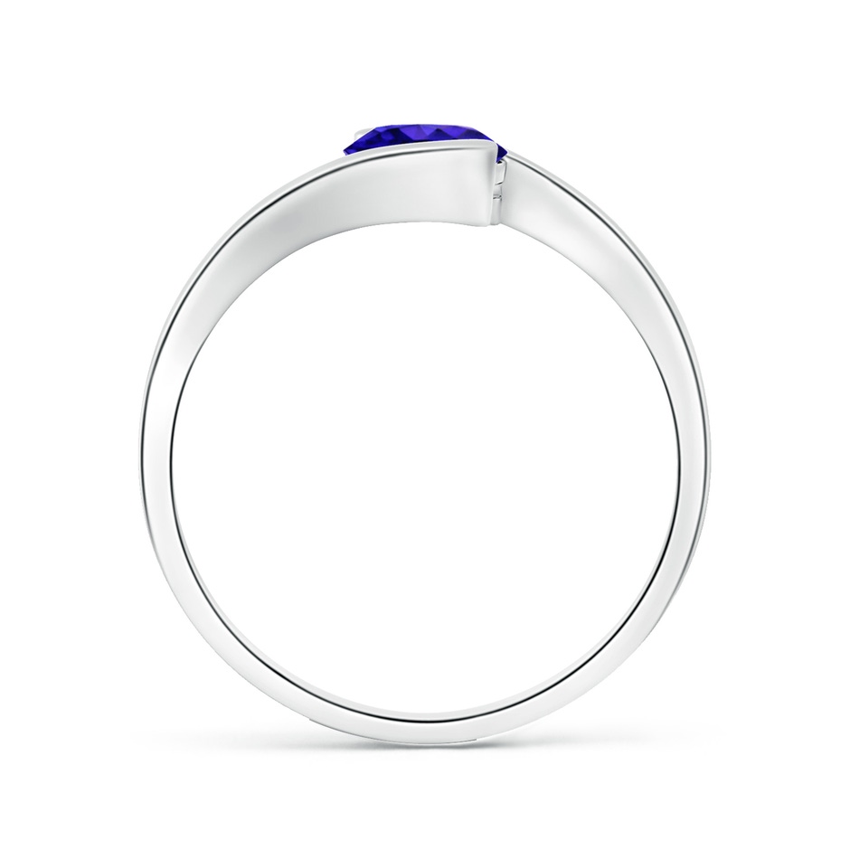 6mm AAAA Semi Bezel-Set Solitaire Round Tanzanite Bypass Ring in White Gold side 199