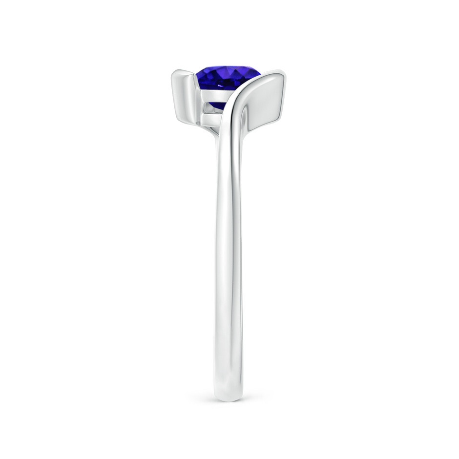 6mm AAAA Semi Bezel-Set Solitaire Round Tanzanite Bypass Ring in White Gold side 299