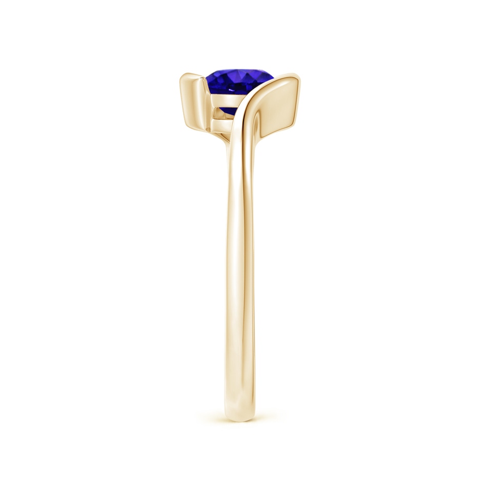 6mm AAAA Semi Bezel-Set Solitaire Round Tanzanite Bypass Ring in Yellow Gold side 299