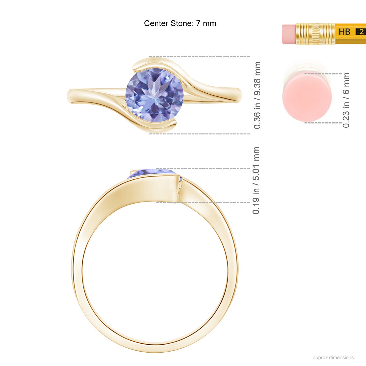 A - Tanzanite / 1.45 CT / 14 KT Yellow Gold