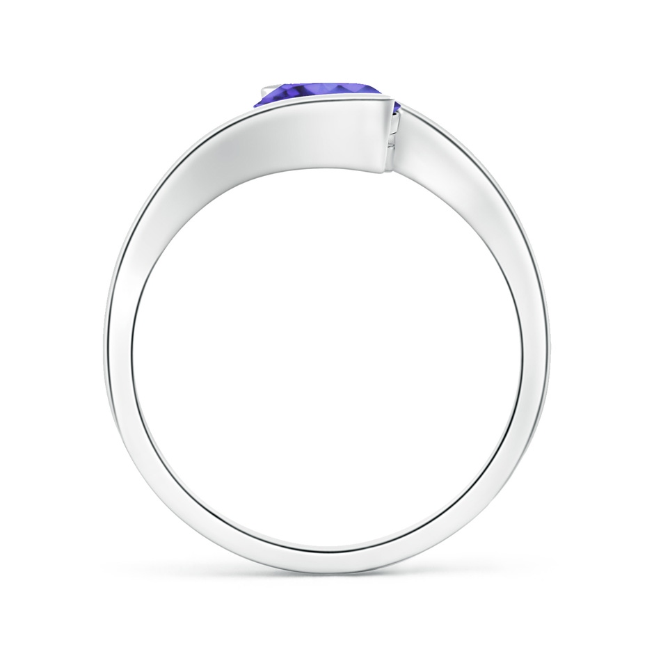 7mm AA Semi Bezel-Set Solitaire Round Tanzanite Bypass Ring in White Gold side 199