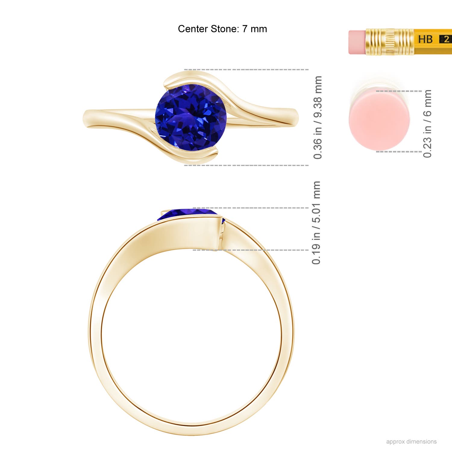 AAAA - Tanzanite / 1.45 CT / 14 KT Yellow Gold