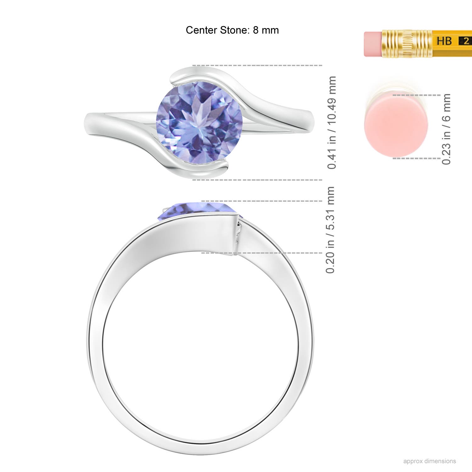 A - Tanzanite / 1.8 CT / 14 KT White Gold