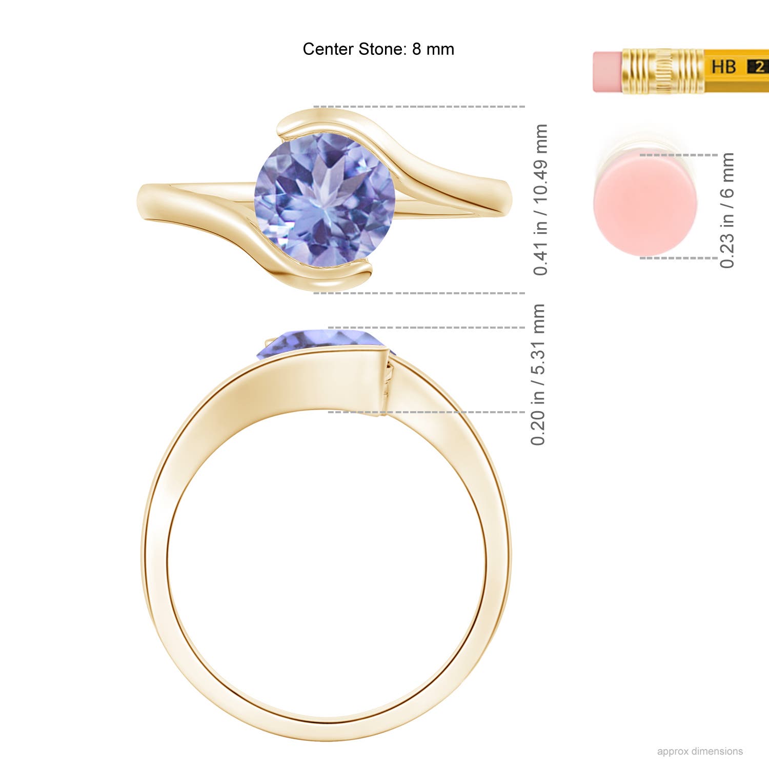 A - Tanzanite / 1.8 CT / 14 KT Yellow Gold