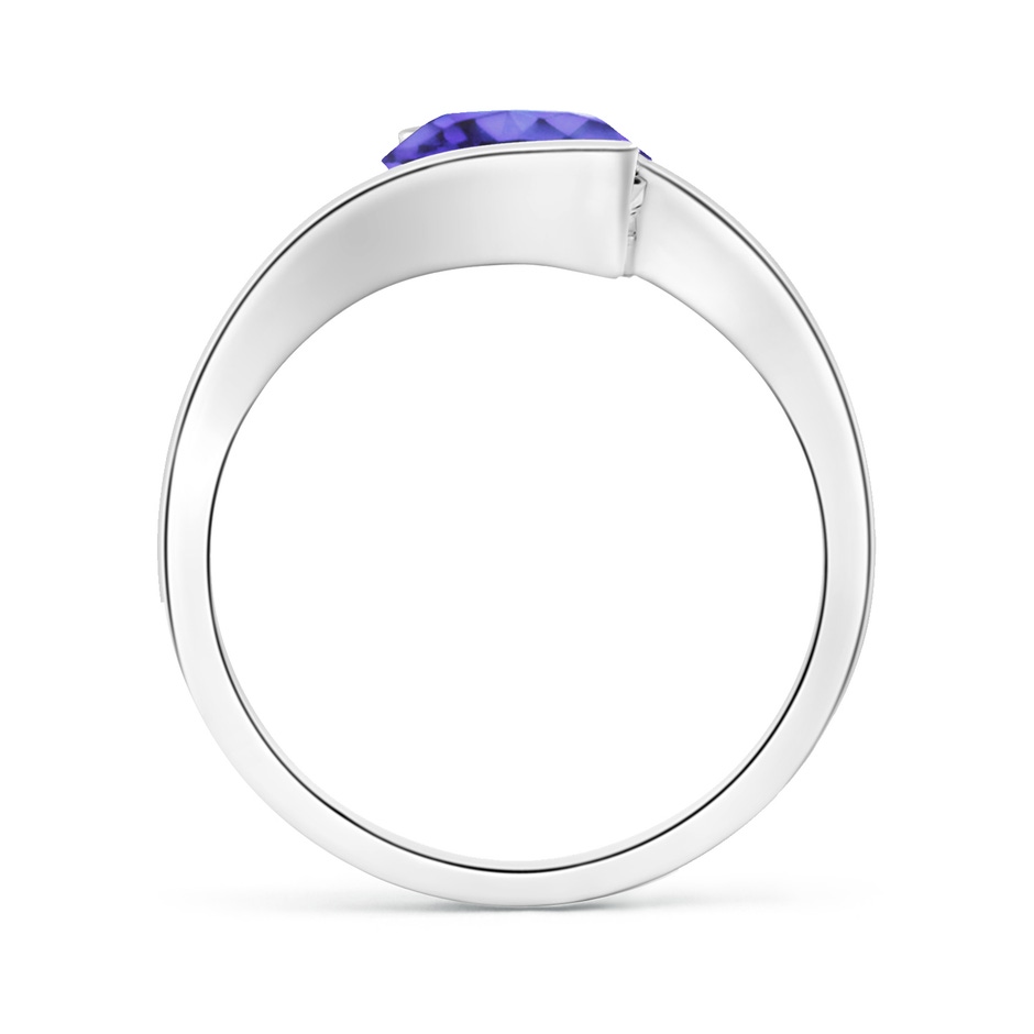 8mm AA Semi Bezel-Set Solitaire Round Tanzanite Bypass Ring in White Gold side 199