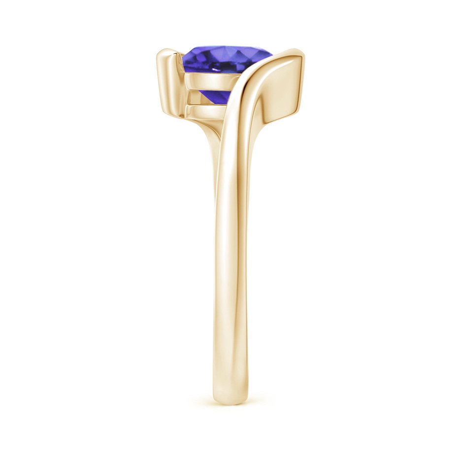 8mm AA Semi Bezel-Set Solitaire Round Tanzanite Bypass Ring in Yellow Gold side 299