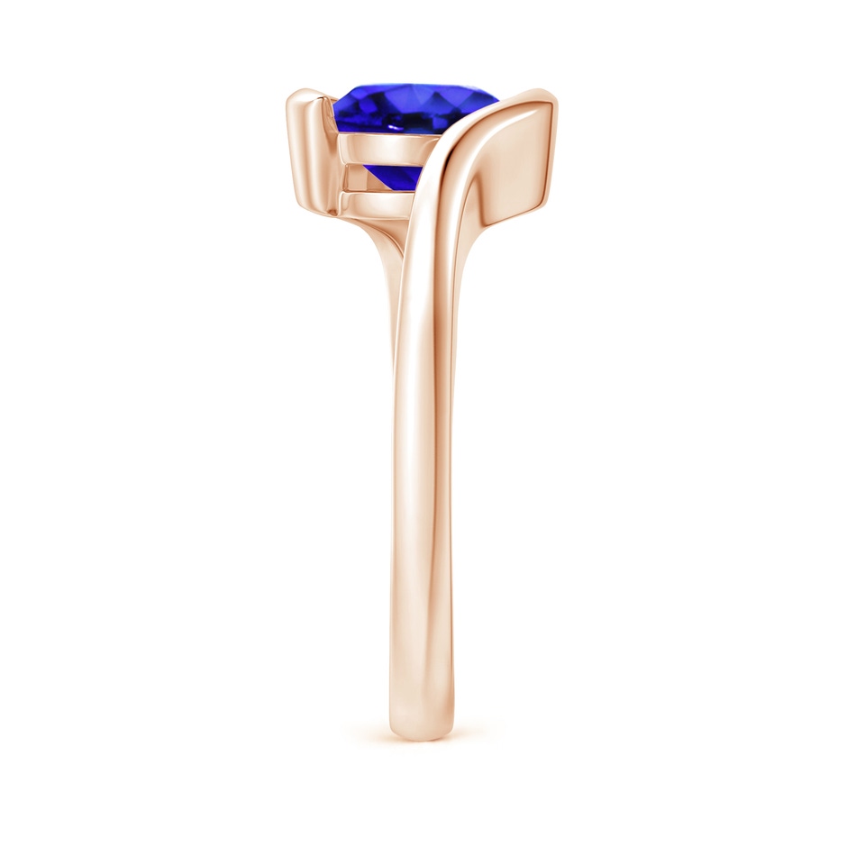 8mm AAA Semi Bezel-Set Solitaire Round Tanzanite Bypass Ring in Rose Gold side 299