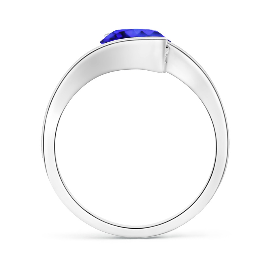 8mm AAA Semi Bezel-Set Solitaire Round Tanzanite Bypass Ring in White Gold side 199