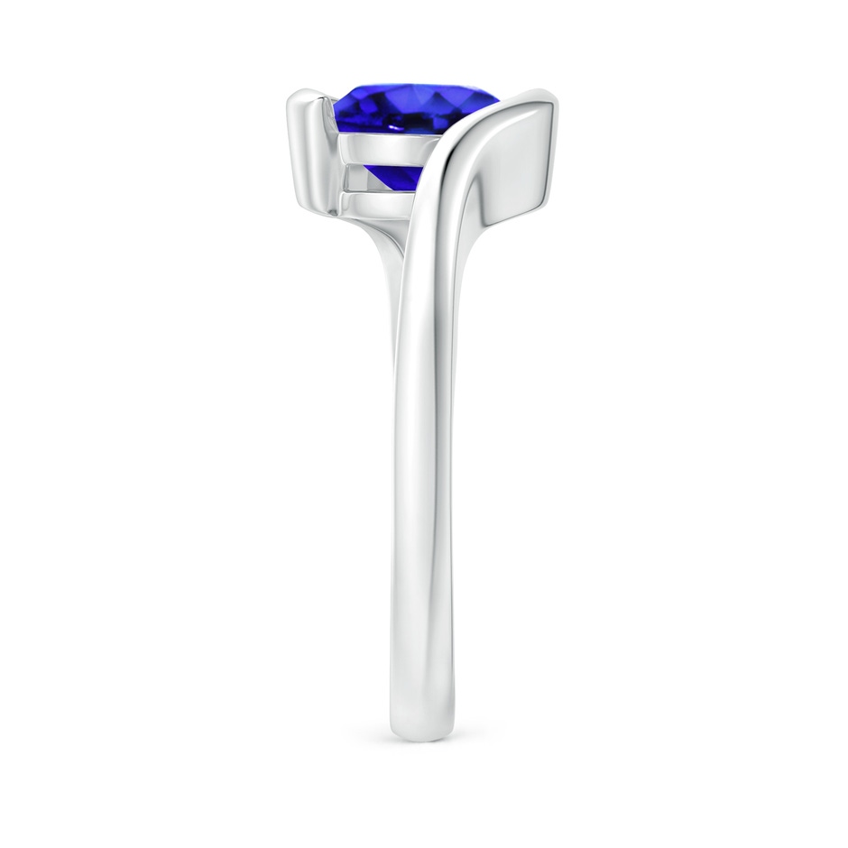 8mm AAA Semi Bezel-Set Solitaire Round Tanzanite Bypass Ring in White Gold side 299