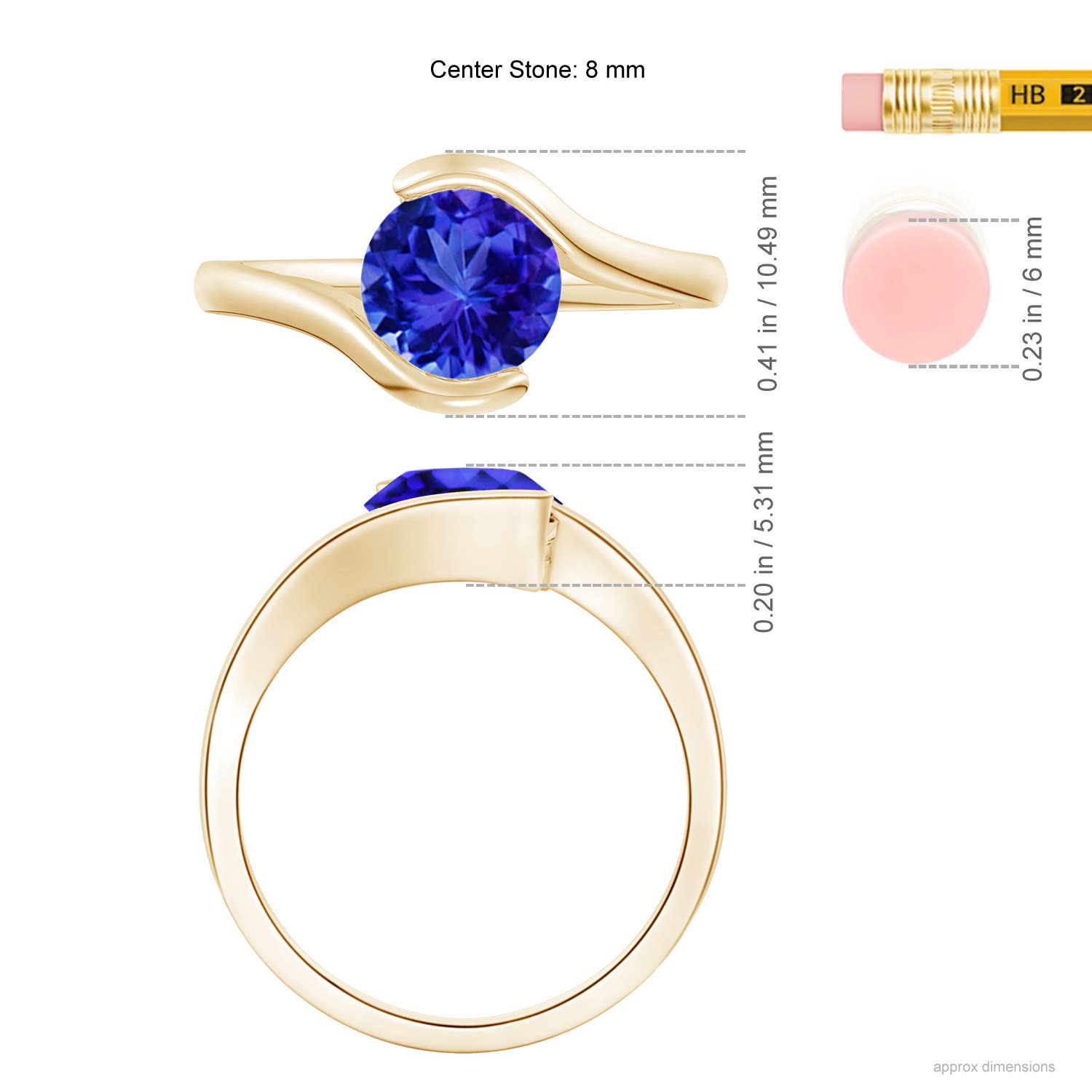 AAA - Tanzanite / 1.8 CT / 14 KT Yellow Gold