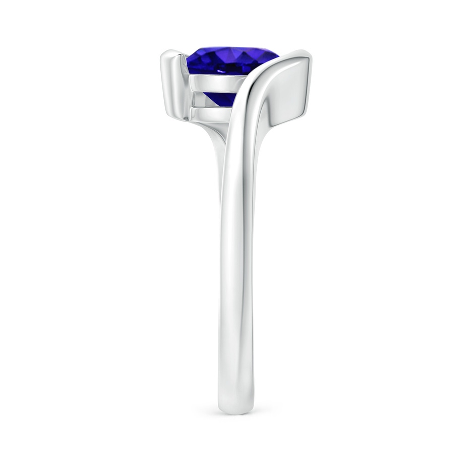 8mm AAAA Semi Bezel-Set Solitaire Round Tanzanite Bypass Ring in P950 Platinum side 299
