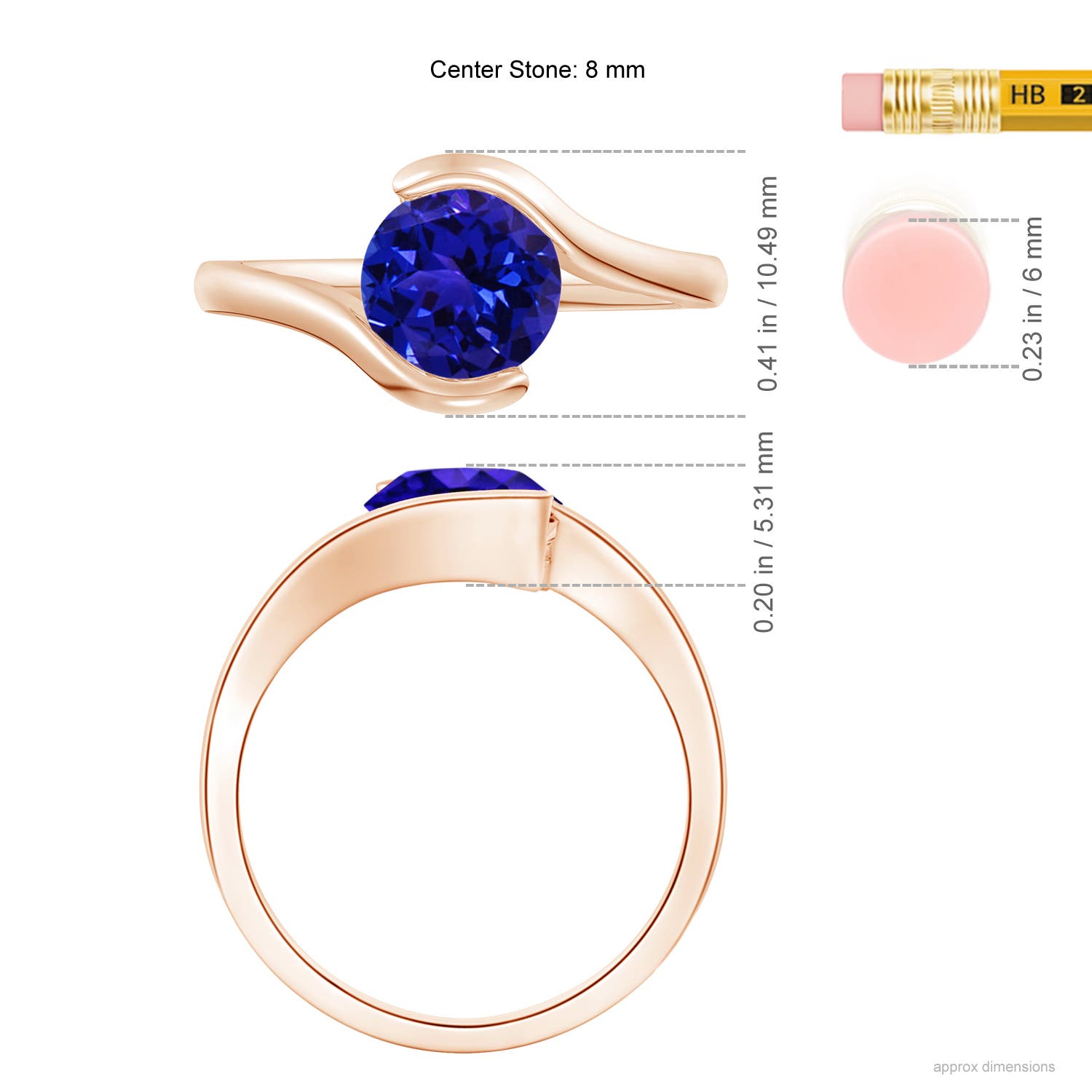 AAAA - Tanzanite / 1.8 CT / 14 KT Rose Gold