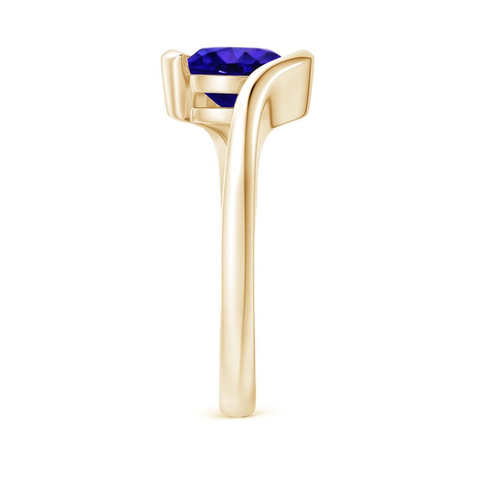8mm AAAA Semi Bezel-Set Solitaire Round Tanzanite Bypass Ring in Yellow Gold side 299