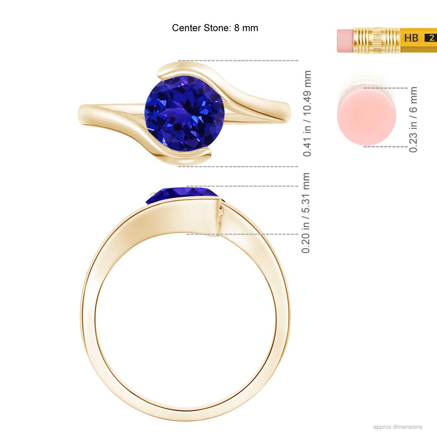 AAAA - Tanzanite / 1.8 CT / 14 KT Yellow Gold