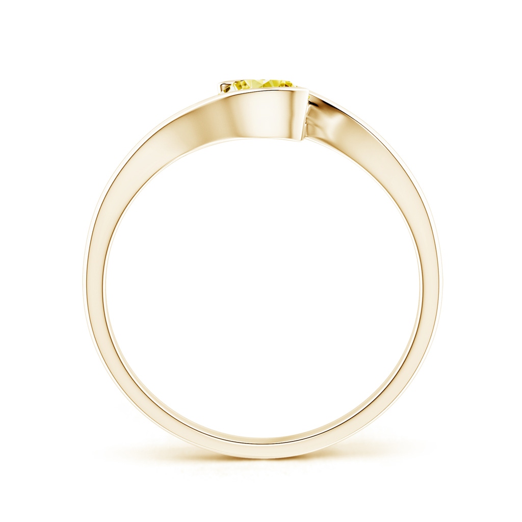 5.1mm AAAA Semi Bezel-Set Solitaire Round Fancy Intense Yellow Diamond Bypass Ring in Yellow Gold - side 199