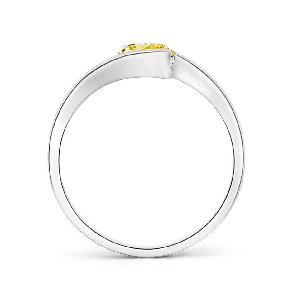 6.4mm AAAA Semi Bezel-Set Solitaire Round Fancy Intense Yellow Diamond Bypass Ring in 18K White Gold side 199