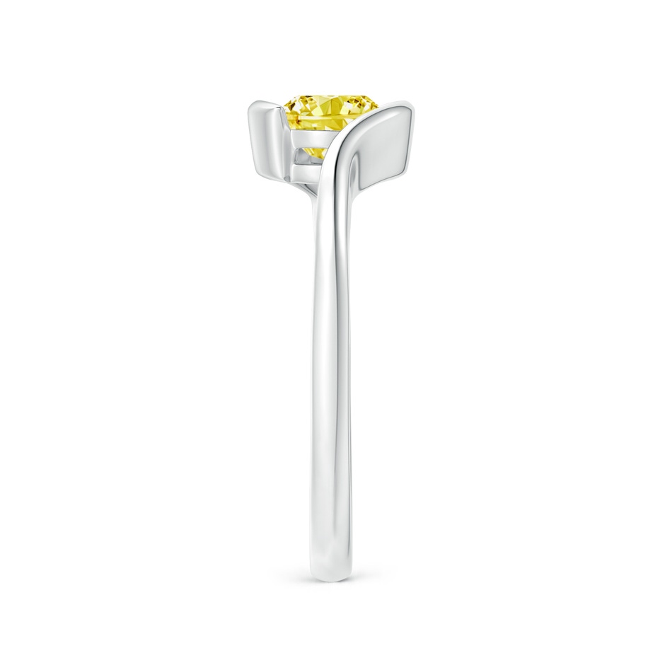 6.4mm AAAA Semi Bezel-Set Solitaire Round Fancy Intense Yellow Diamond Bypass Ring in 18K White Gold side 299
