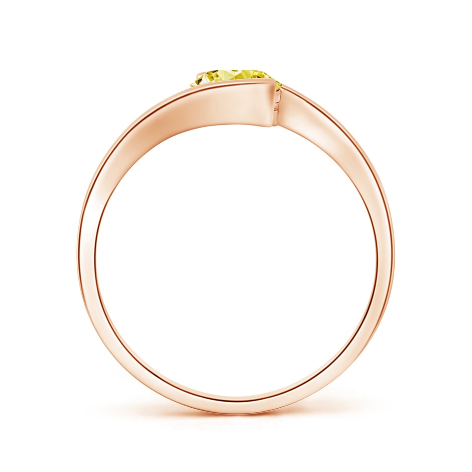 6.4mm AAAA Semi Bezel-Set Solitaire Round Fancy Intense Yellow Diamond Bypass Ring in Rose Gold side 199