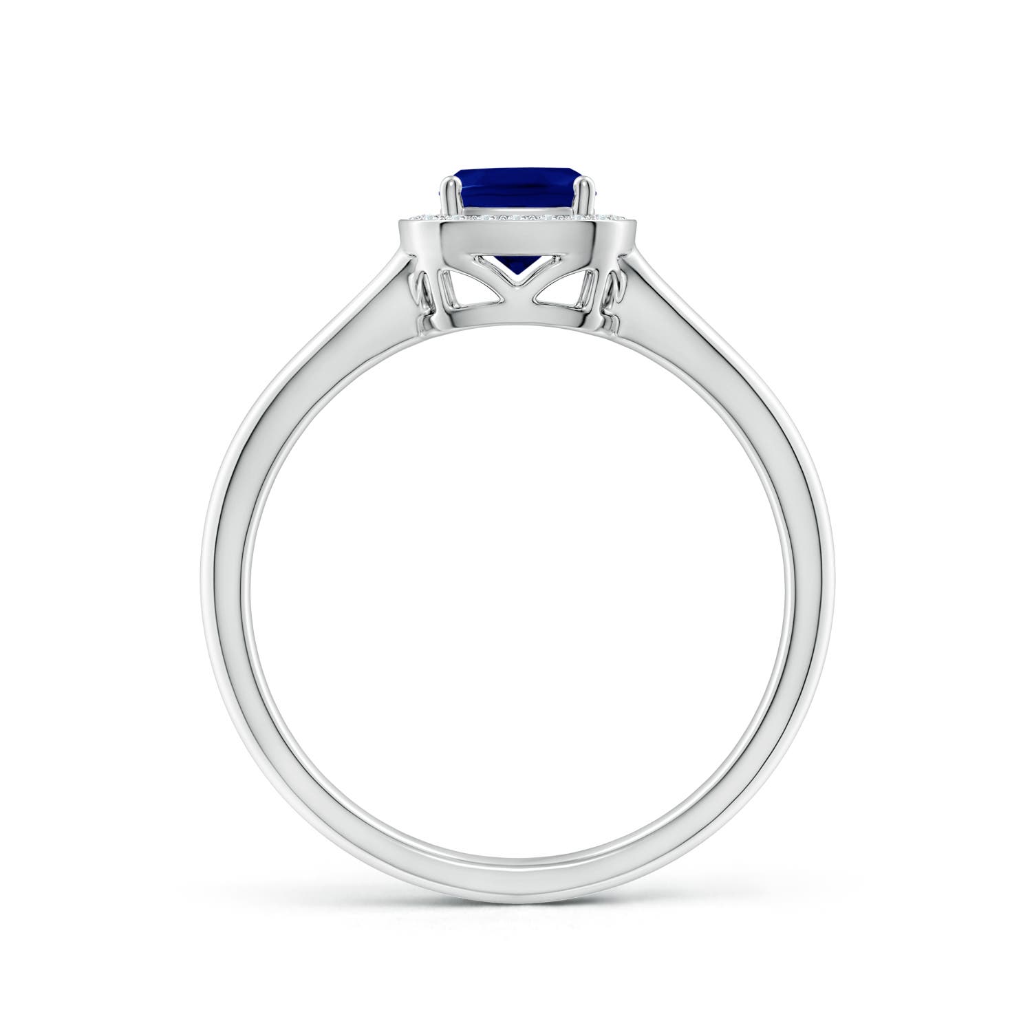 AAA - Blue Sapphire / 0.42 CT / 14 KT White Gold