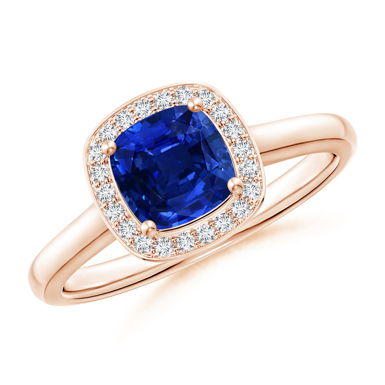 AAAA - Blue Sapphire / 0.68 CT / 14 KT Rose Gold