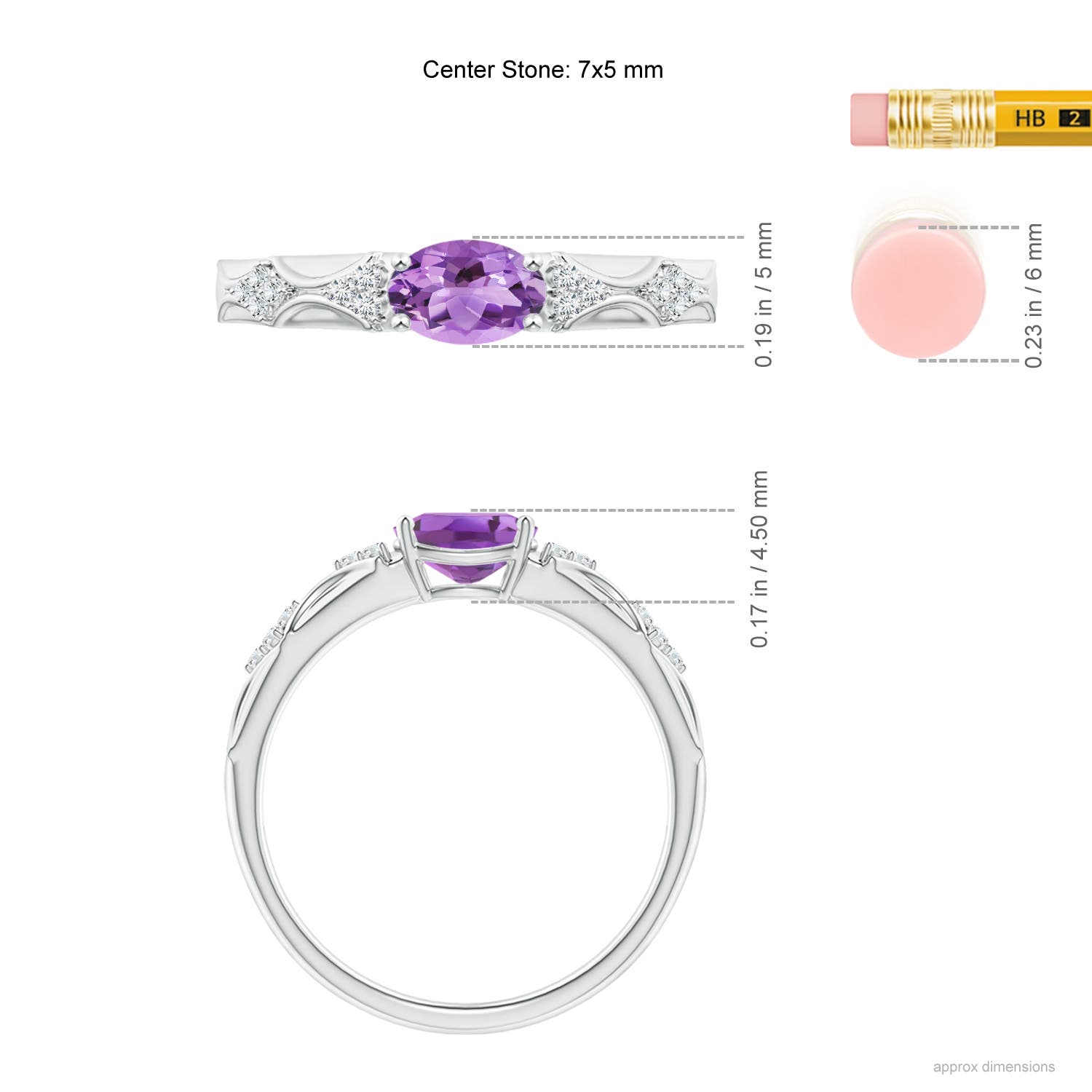 A - Amethyst / 0.75 CT / 14 KT White Gold