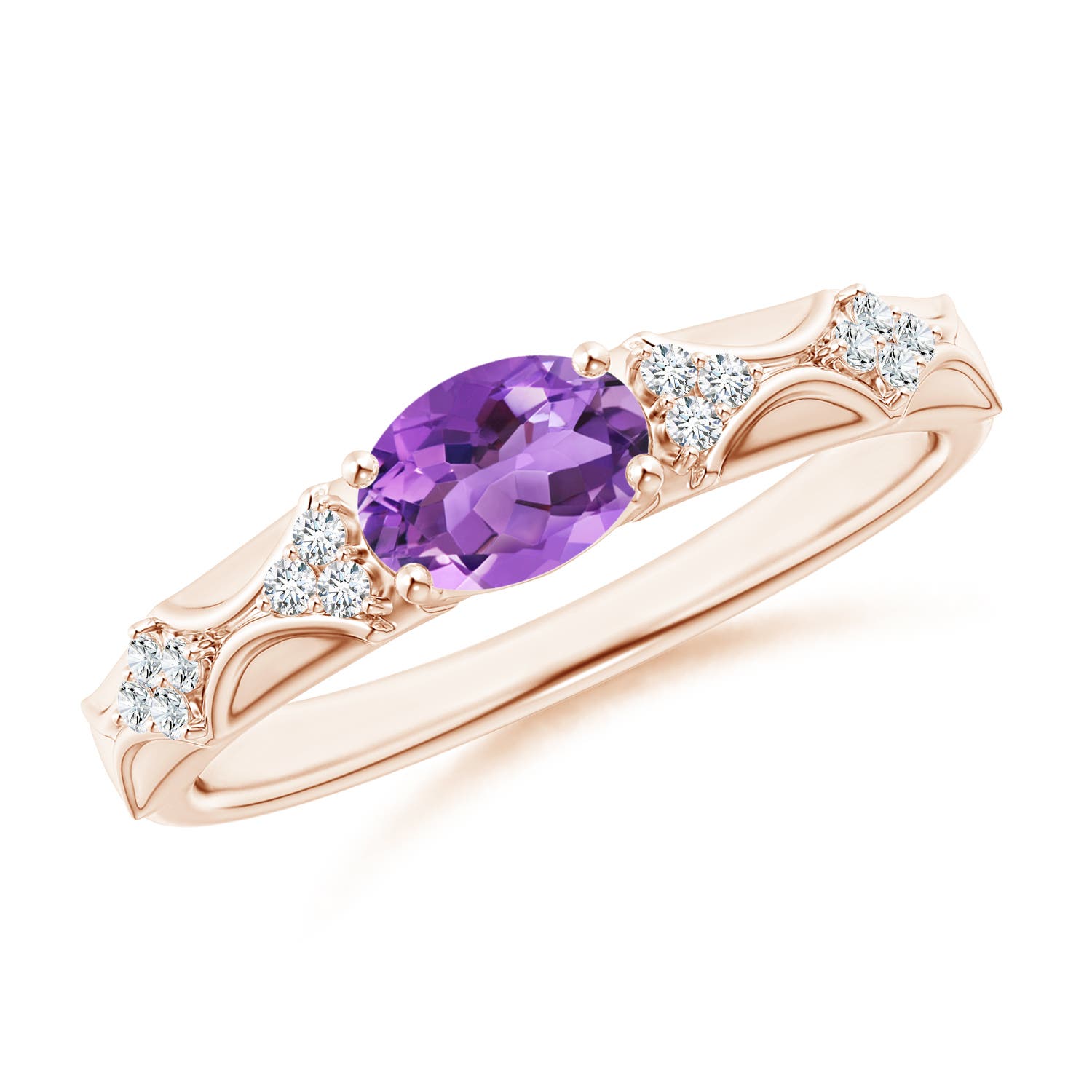 AA - Amethyst / 0.75 CT / 14 KT Rose Gold