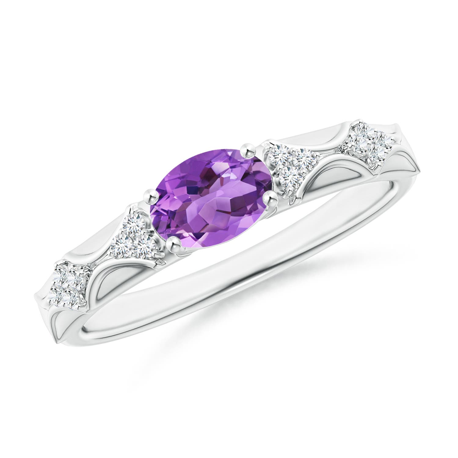 AA - Amethyst / 0.75 CT / 14 KT White Gold