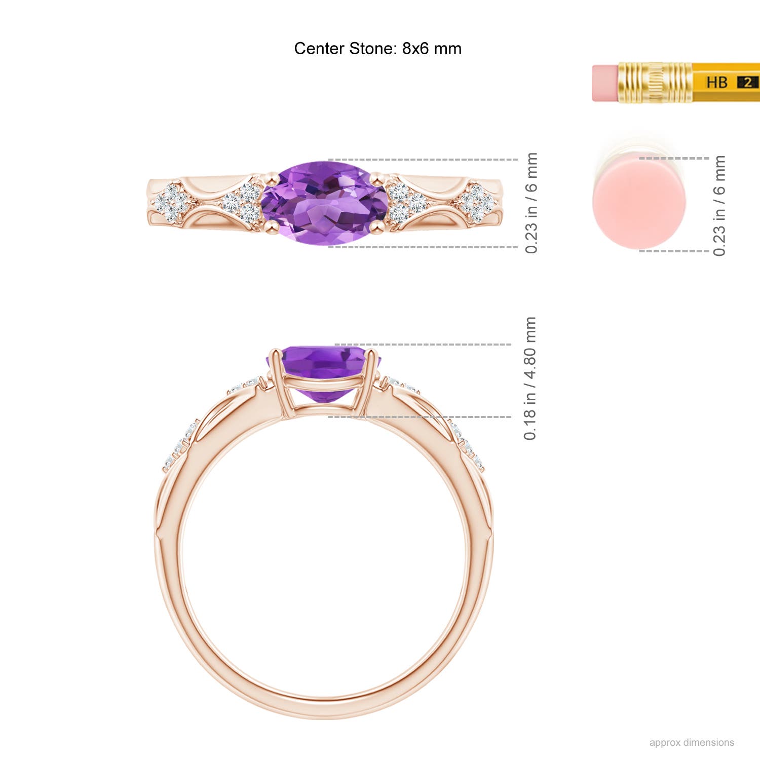 AA - Amethyst / 1.22 CT / 14 KT Rose Gold